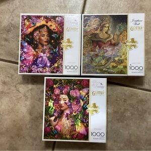3/$30 2 FLIGHTS OF FANTASY & 1 JOSEPHINE WALL 1000 PIECE PUZZLES WORKED ONCE